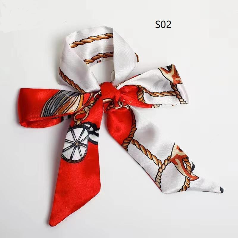 Product Introduction of Hot Sale Classic Retro Decorative Slim Narrow Scarf for Bag Handle Wrapping Small Ribbon Scarf Ladies Neck Scarf 11