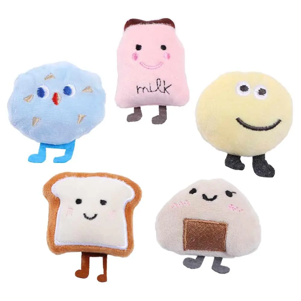 2023 Plush Wear-Resistant Bite-resistant Rice Balls Toast  Shape Cartoon Pets Accessories Dog Chewing Toy Puppy Chew Toy Cat Toy