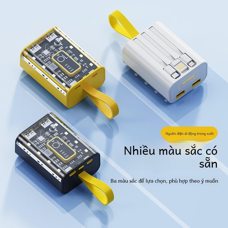 Sạc Dự Phòng Mech, Trong Suốt, Dung Lượng Lớn 20000 MA, Cầm Tay Nhỏ, Có Cáp, Điện Di Động, Phong Cách Punk Phụ Kiện cuktech 20000mah