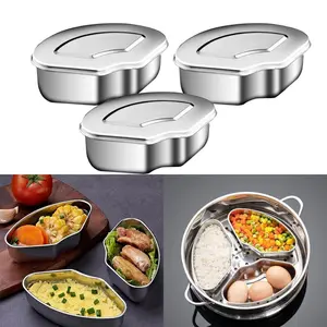 3pcs Wadah Kukus Stainless 304 Serbaguna Kukus Bentuk Kipas Anti Karat Alat Foodgrade Kukusan Steamer Telur Sayur