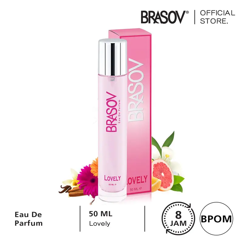BRASOV Parfum Wanita 50 ML Eau De Parfum HALAL Perfume Spray Cologne Tabung Besar Perempuan EDP Fresh / Lovely / Energy Ori 7