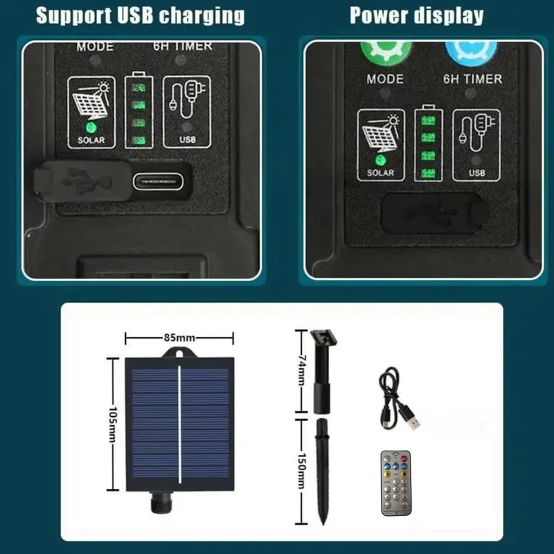 Solar Powered LED String Light, 32M 300LEDs Solar Holiday Lighting with 8 Lighting Modes, Outdoor Waterproof Decoration Light for Garden, Patio, Yard 3