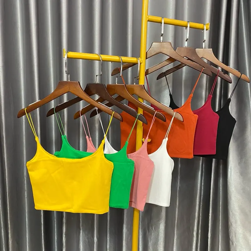 Áo hai dây croptop sợi dây nhỏ dáng ôm body siêu hách dáng thun may hai lớp loại đẹp Nữ Voi ba 0