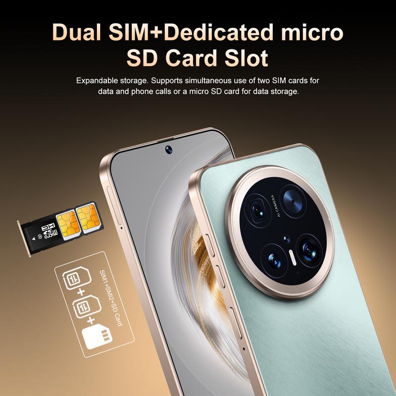Product Introduction of Hot Sale Mate70pro Perforated Screen Mobile Phone Smartphone 12