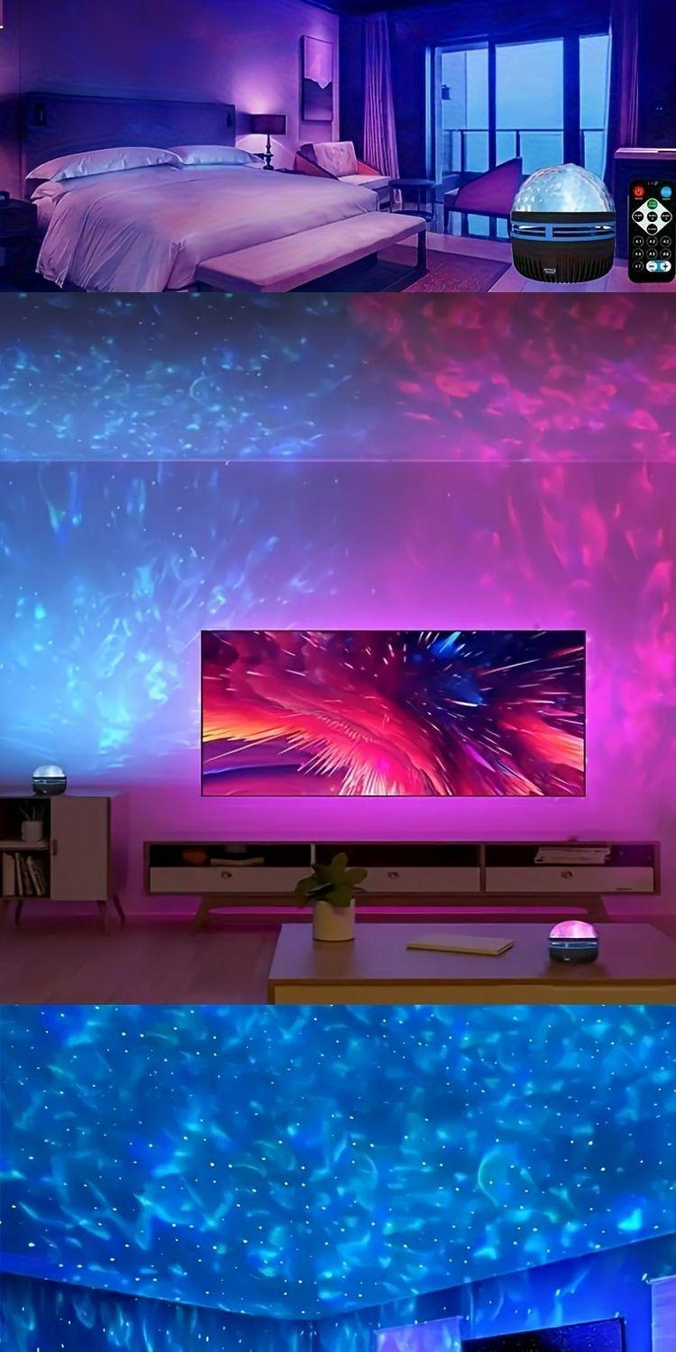 Product Introduction of Lampu Tayangan Bilik Tidur, Cahaya Bintang Selebriti Internet, Reka Bentuk Riak Air, Lampu Malam Kecil Romantik Tepi Katil, Lampu Utara, Cahaya Suasana Starry Sky, [1641 Orang Pujian] Lighting 7