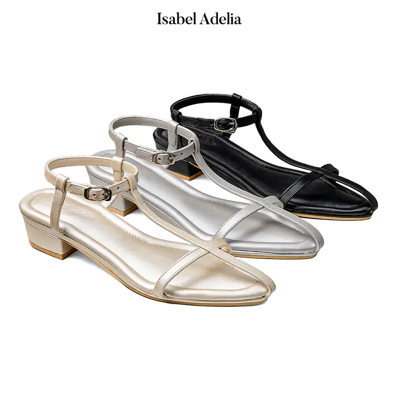 Isabel Adelia TANSY Heels Tali Wanita Sepatu Kondangan Elegan Hak Tahu 3 cm Kekinian Korean Style 8