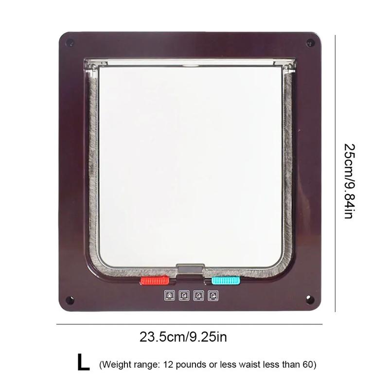 Product Introduction of Trap DoorSmart Pet Door 4 Way Lock Security Flap Sliding Door Controllable Switch Cat Puppy Safety Gate Dog Kitten Flap Door Pet Supplies 23