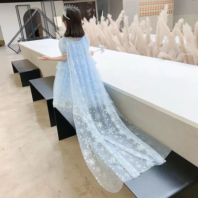 KOSTUM DRESS ELSA FROZEN BLING BIRU CANTIK 1