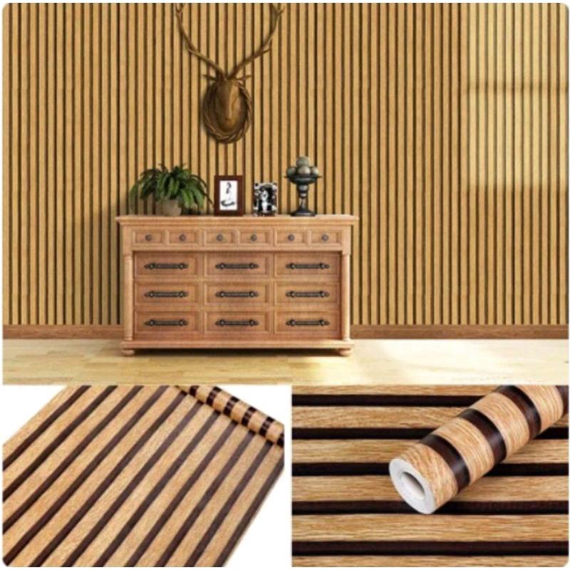 Wallpaper Dinding Marmer Lis Kuning Dasar Putih  9 s/d 10meter X 45cm 3