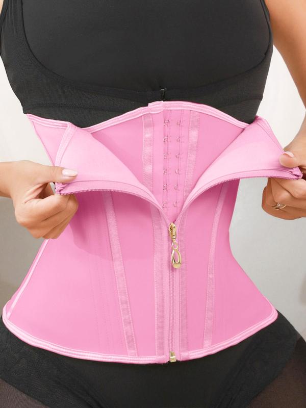 Women's Solid Color Zipper Front Waist Trainer, High Stretch Tummy Control Shaper, Waist Cincher for Women, Shapewear Belt for Daily Wear, Shape Clothing 7