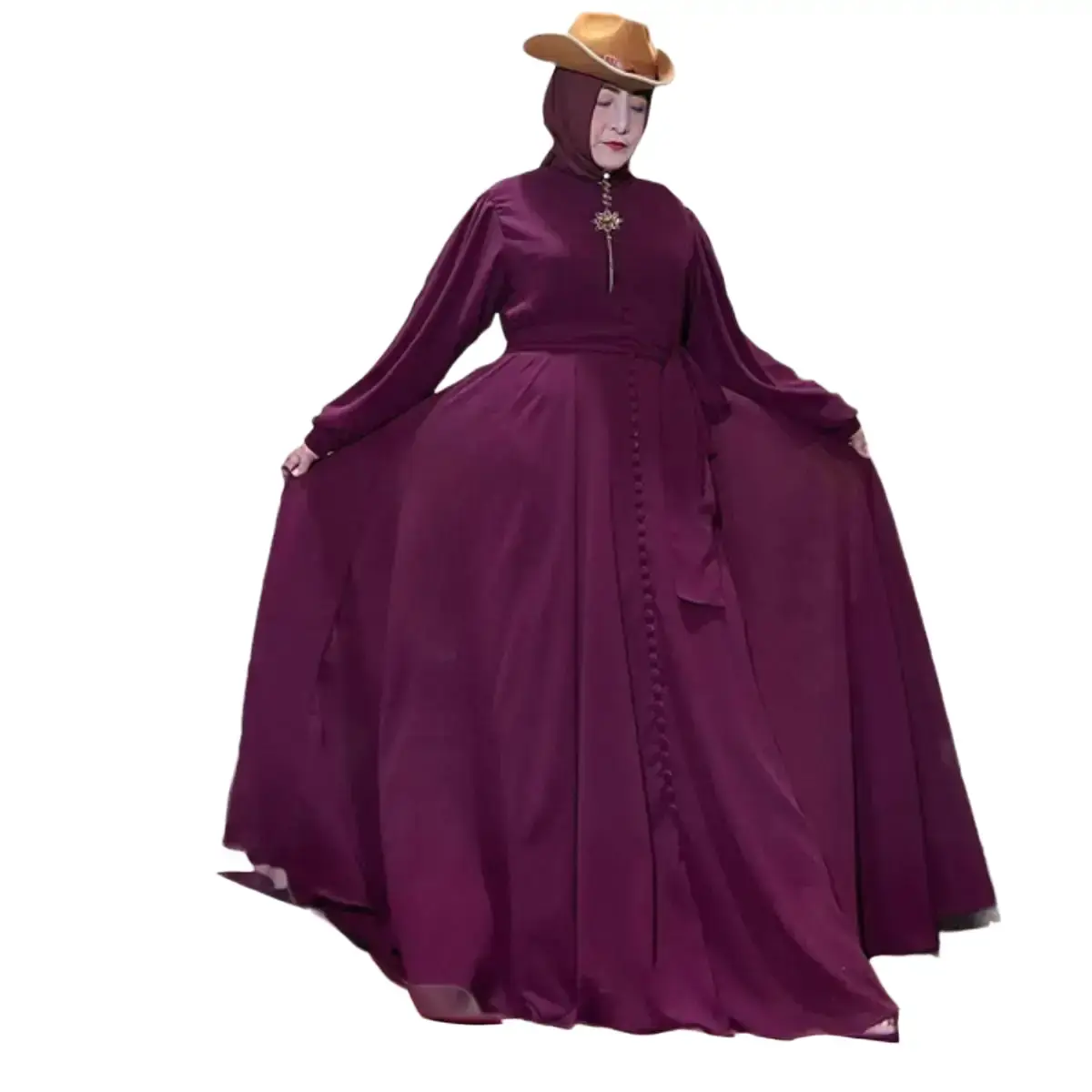 Kancing Seribu Ceruty Babydoll Premium Gamis Wanita Abu Army Biru Coklat Kondangan Muslim Dress Nyaman Lembut SEO