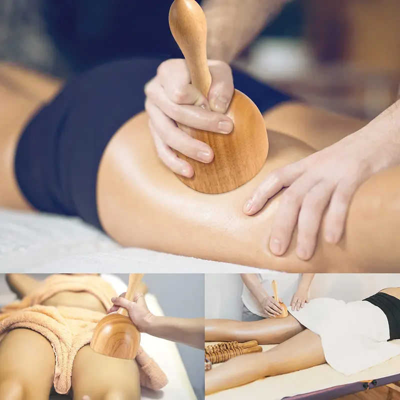 4-in-1 Wooden Massage Tool Set, 4 Counts/set Manual Massage Tool for Muscle, Body Sculpting Tools for Home & Spa 5