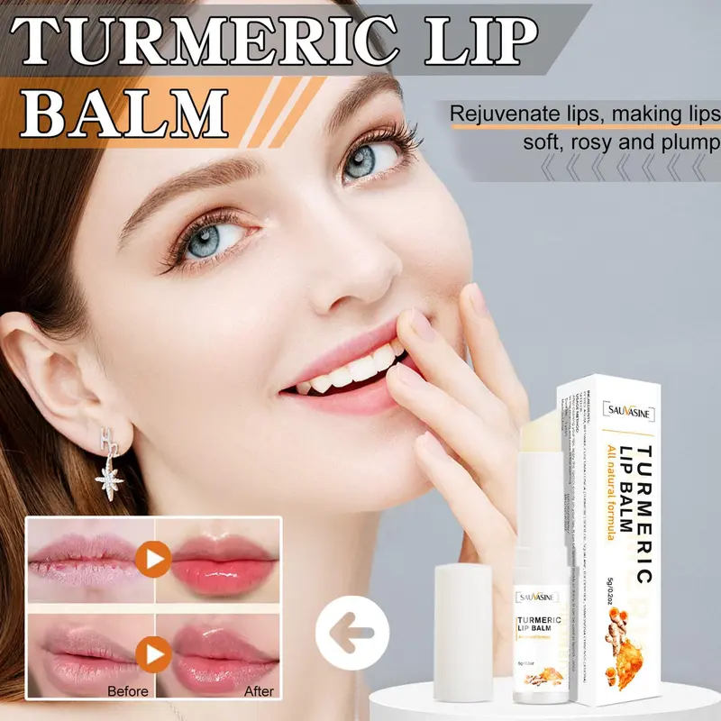 Moisturizing Lip Balm, Natural Turmeric Lip Balm, Hydrating Lip Treatment For Women & Girls 1