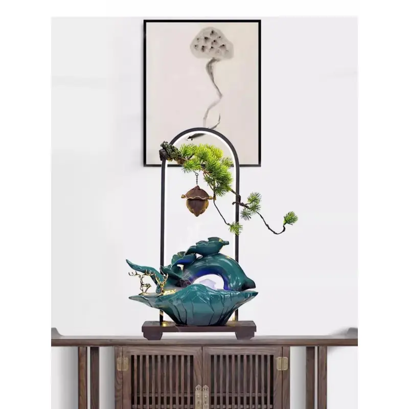 Thác Nước ngọċ Bích Phong Thủy 43*20*54 Thích Hợp Trưng Bày Làm Đèn Ngủ Xông Trầm, Quà Tặng Tân Gia Khai Trương 1
