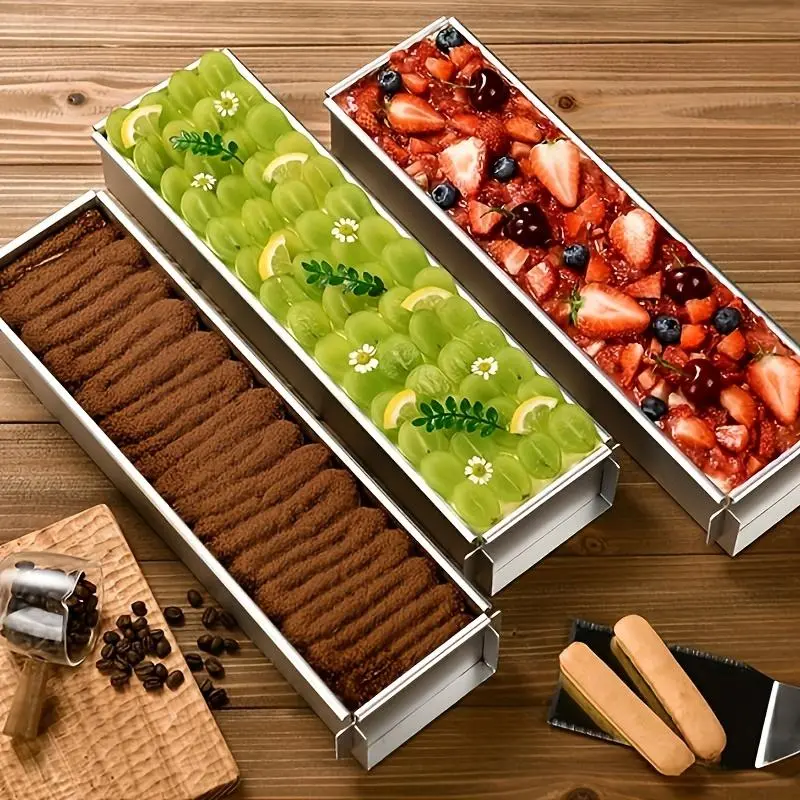Rectangular Cake Pan, 1 Count Multifunctional Aluminum Cake Bread Baking Mold with Secure Base, Baking Tool for Home Bakers & Kitchen Enthusiasts 0