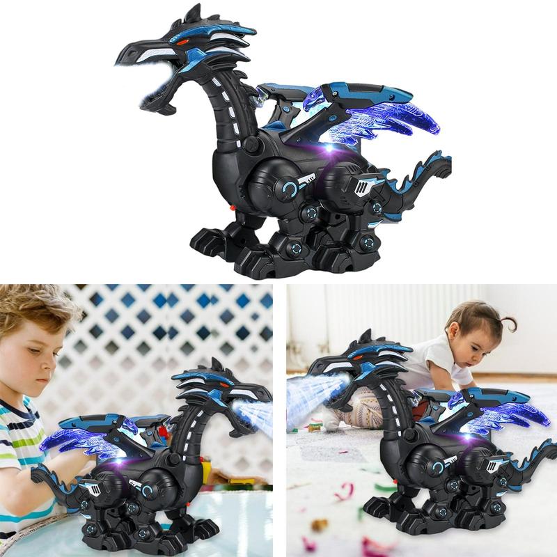 Product Introduction of Electric Dragon Toy, Mechanical Dragon Simulation Model, Creative Birthday and Holiday Gift Options, No Battery Included, You Need To Bring Three AA Batteries 5