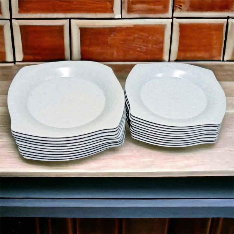 [Kho Sỉ] Đĩa phíp vuông trido màu trắng nhựa phíp melamine Trường Thành -Việt Nam-Hunghome