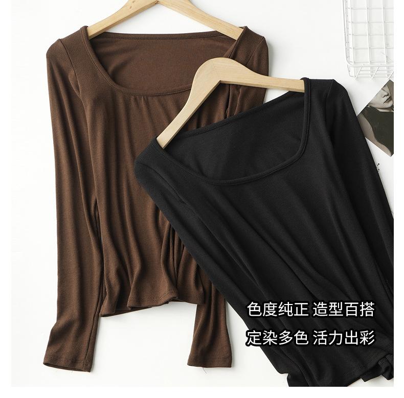 Product Introduction of 2025 Spring, Summer, Autumn Bottoming Shirt Black Low-Neck Women's Spring and Autumn Tops Long Sleeve Inner Wear Korean Style Slim Fit 12