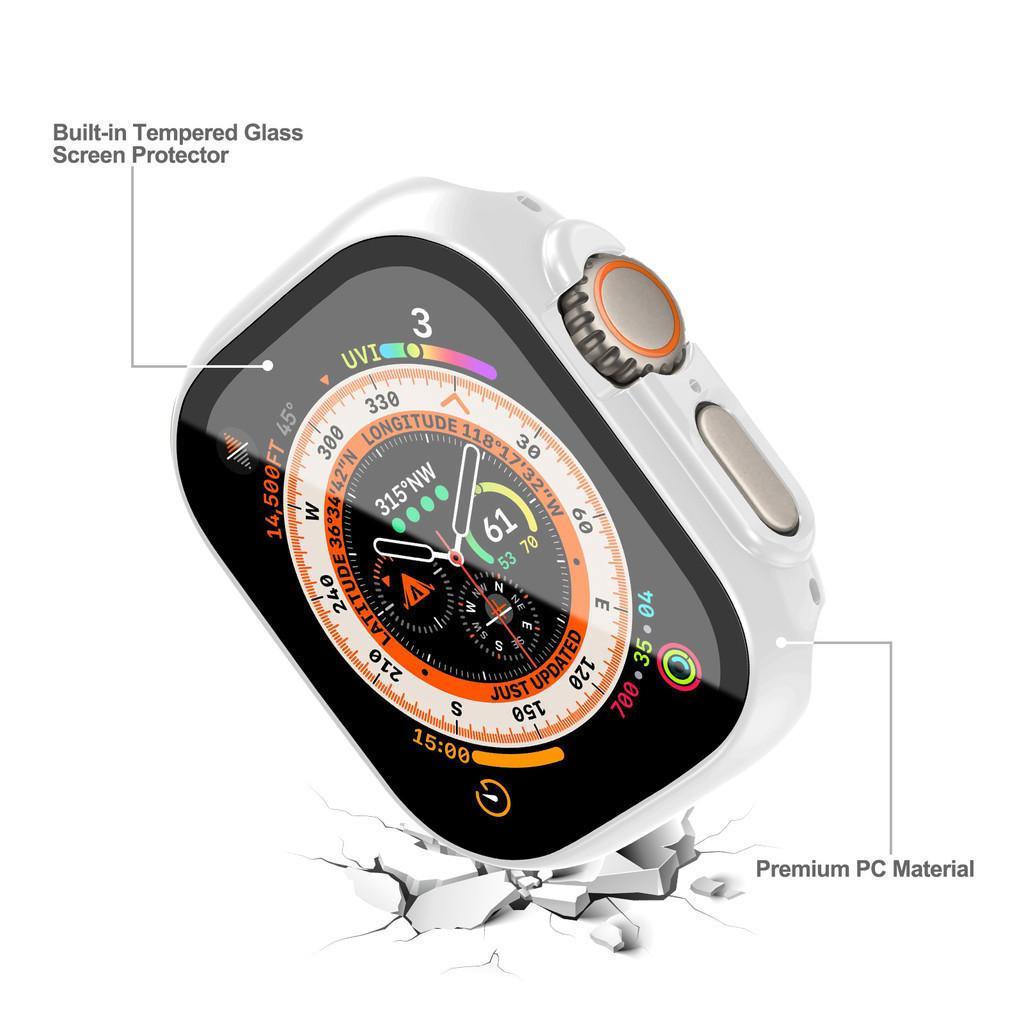 2 in 1 Tempered Glass with PC Case for Apple Watch Ultra 3/2/1 49mm 46mm 42mm 40mm 41mm 44mm 45mm Case for IWatch Series 10 11 1 2 3 4 5 6 7 8 9 SE3/2/1 42 38 mm Smart Watch Matte Model Film Pelindung Cover Screen Protector 2 in 1 Tempered Glass with PC Case for Apple Watch Ultra 3/2/1 49mm 46mm 42mm 40mm 41mm 44mm 45mm Case for IWatch Series 10 11 1 2 3 4 5 6 7 8 9 SE3/2/1 42 38 mm Smart Watch Matte Model Film Pelindung Cover Screen Protector