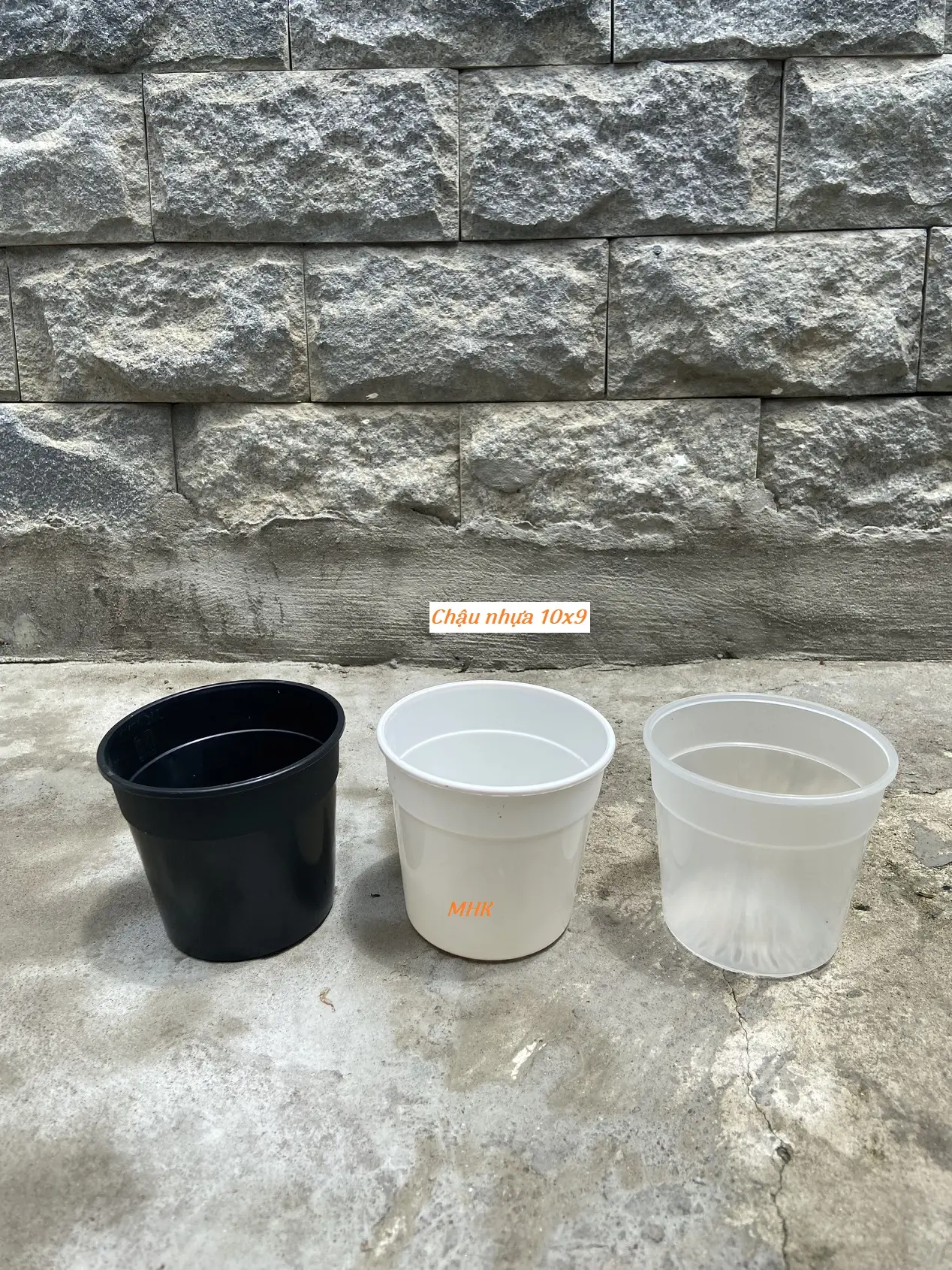 Chậu nhựa cứng 10x9 (cm) ĐEN / TRẮNG / TRONG SUỐT , xương rồng , sen đá , ươm cây , chậu nhựa mini