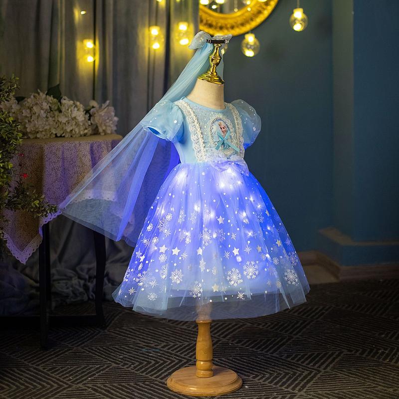 Product Introduction of Frozen Princess Dress Girls' Dress Children's Luminous Aisha Dress Lolita Dress Summer New 6