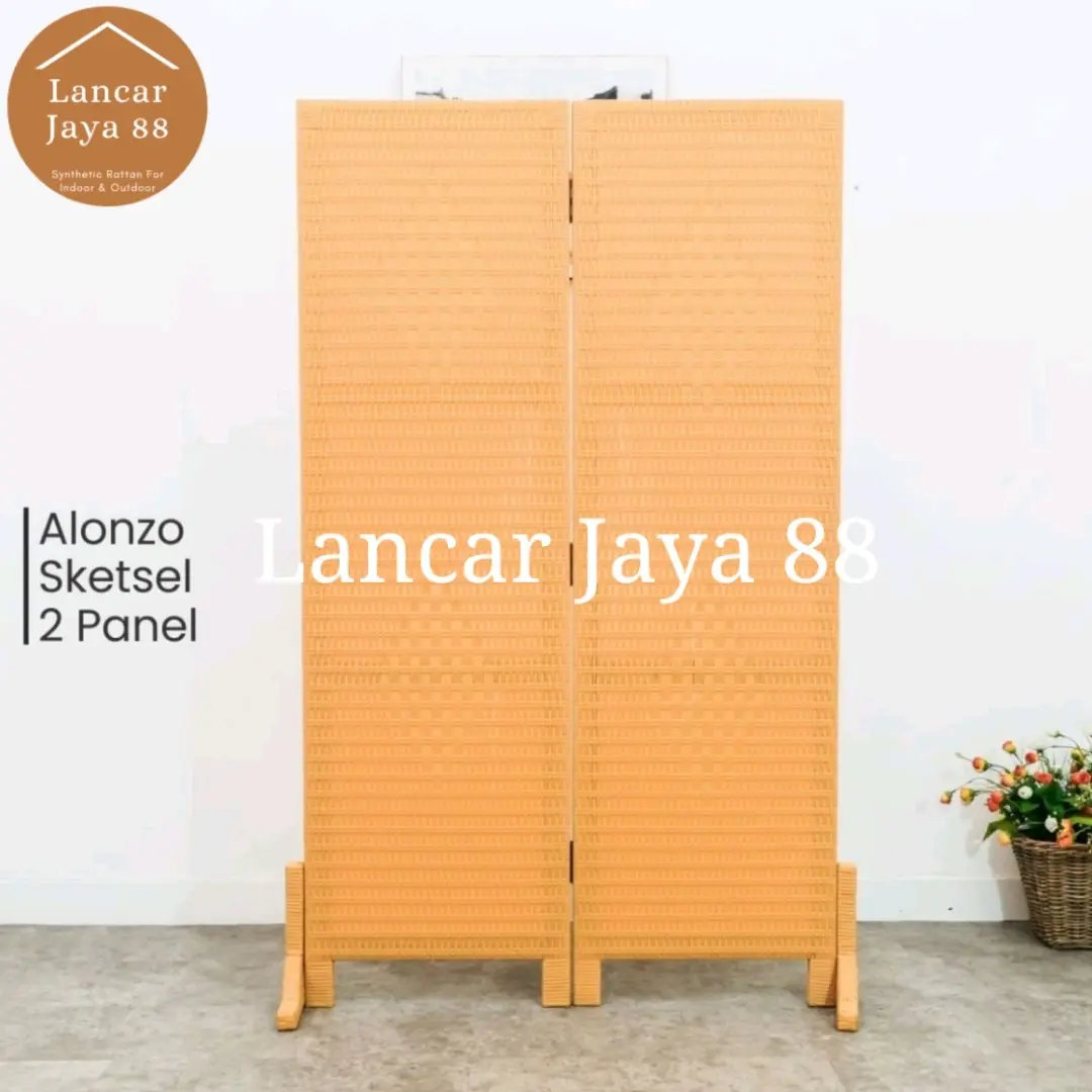 Sekat Ruangan Rotan Sintetis Honey 2 Pintu