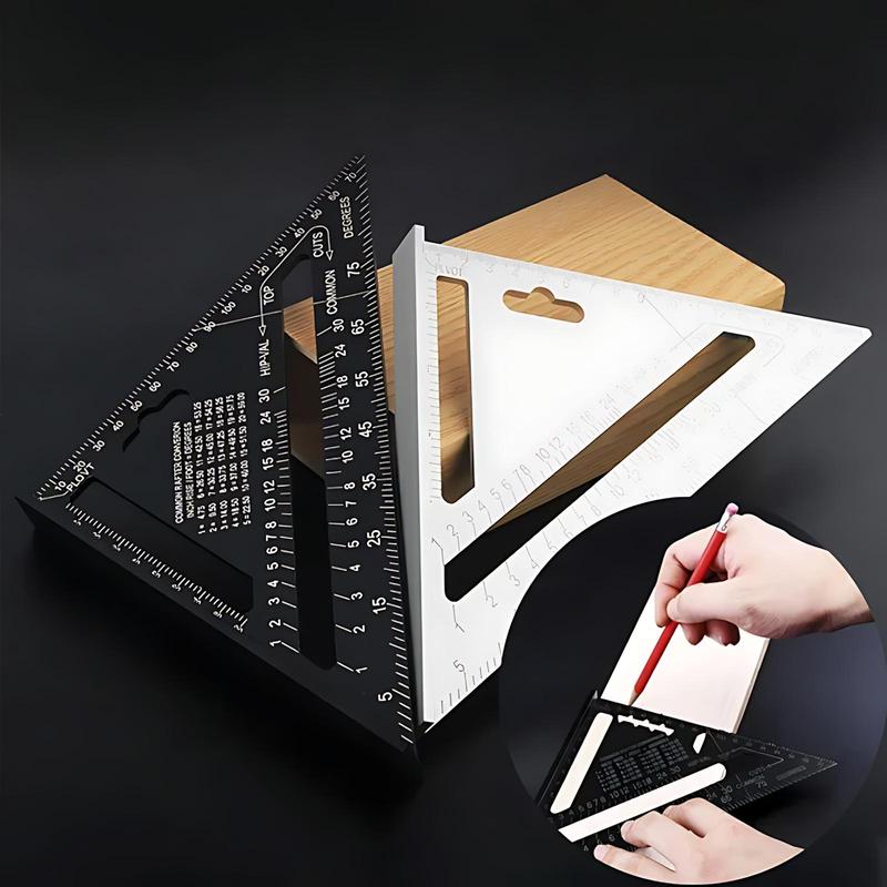 7 Inch Aluminum Alloy Triangle Ruler, Multifunctional Triangle Tool, Precise Angle Measuring Tool, Woodworking & Drawing Tool 2