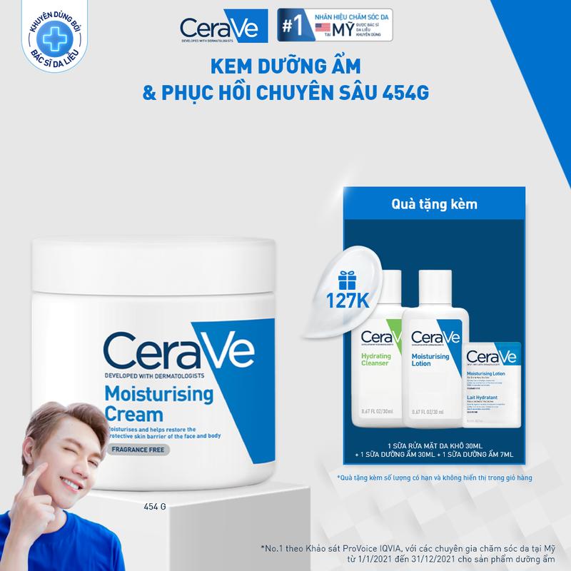 [DEAL HOT VIDEO] Kem dưỡng ẩm dành cho da khô Cerave Moisturizing Cream 454g. Kem dưỡng giúp phục hồi chuyên sâu, giữ da ẩm mịn suốt 48 giờ, không gây bí da. DÙNG ĐƯỢC CHO DA MẶT VÀ CƠ THỂ_Chăm sóc da_Kem & Sữa dưỡng thể_Skincare cho Nam và Nữ