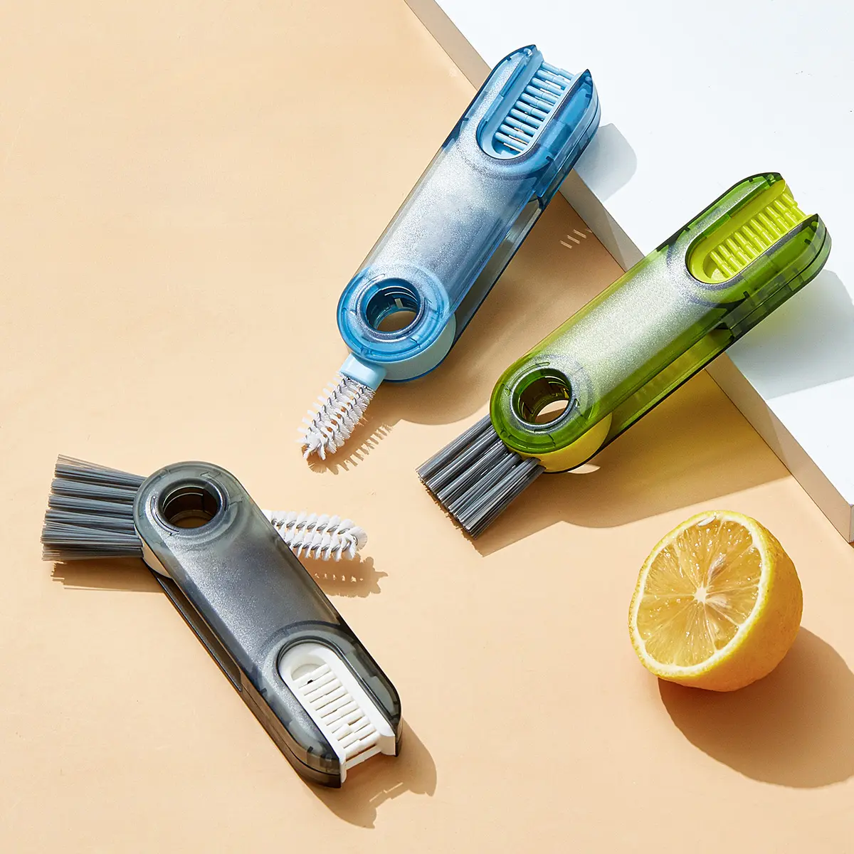Colorful Cup Lid Brush Three In One Cleaning Brush, Vacuum Cup Gap Cup Mouth Cleaning Tool