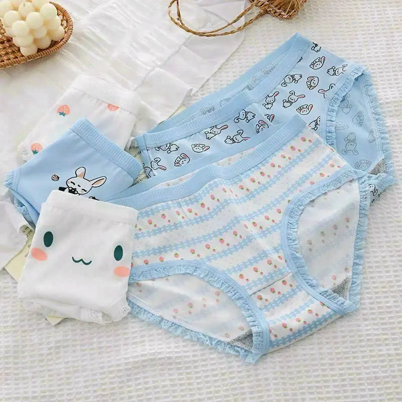 Lố 10 Quần Lót Cotton Mềm Hoạ Tiết CuTe Nữ Women 0