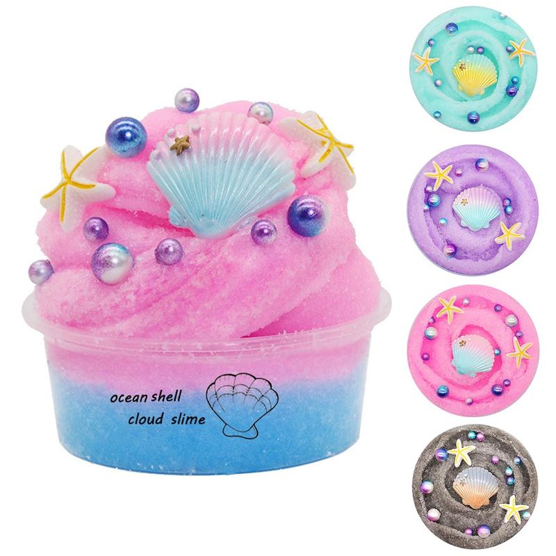 60ml Soft Fluffy Ocean Shell Slime Clay Plasticine Mud Stres - TikTok ...