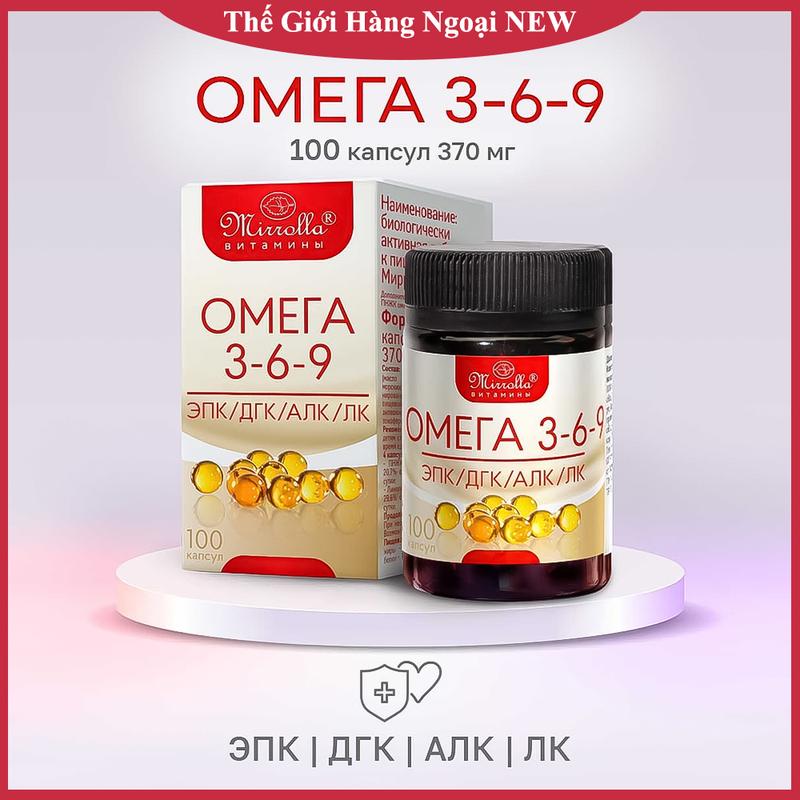 Viên uống Omega 369 Mirrolla của Nga hộp 100 viên - Chính hãng Đủ Bill