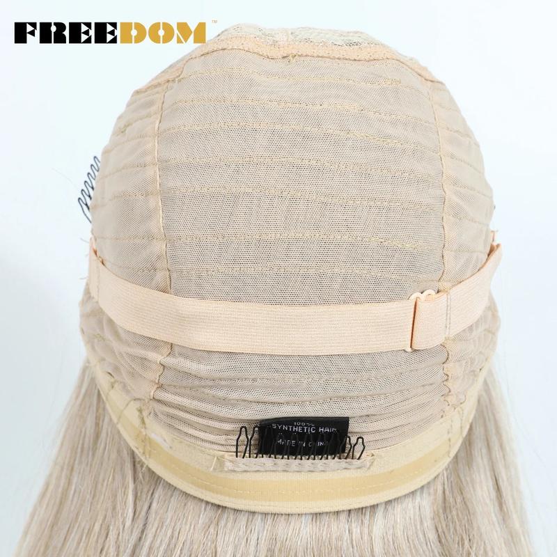 Product Introduction of Synthetic Lace Front Wigs For Black Woman Layered Straight Wear and Go Glueless Wigs Ombre Brown T Part & 6x4 Pre Plucked Wig 15