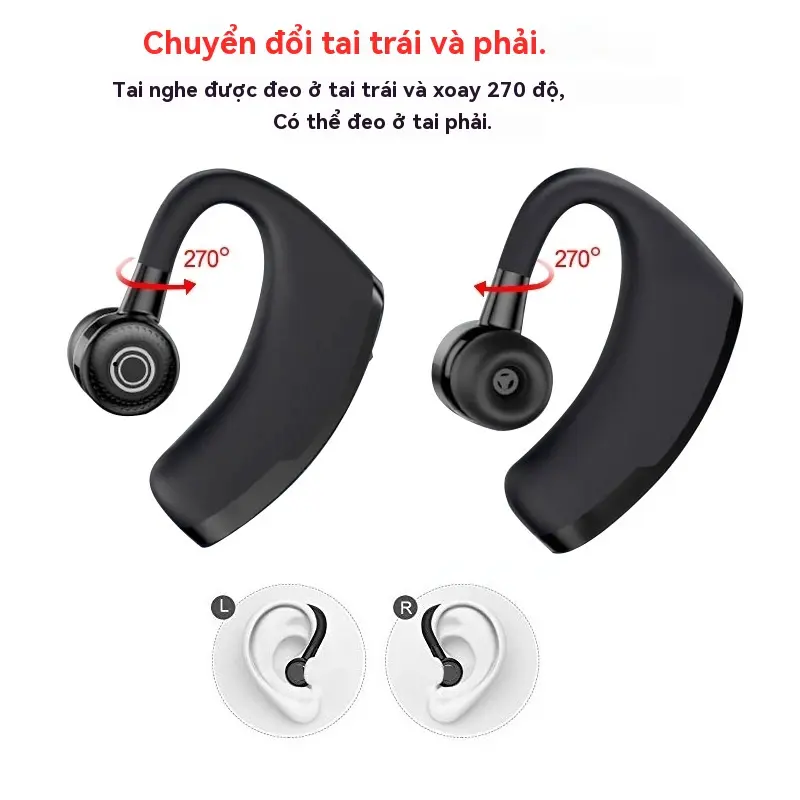 Tai nghe không dây tương thích Bluetooth V9 Business, Hi-Fi, Hands Tay miễn phí với mic - Nghe Nhạc, Nhét Tai 8