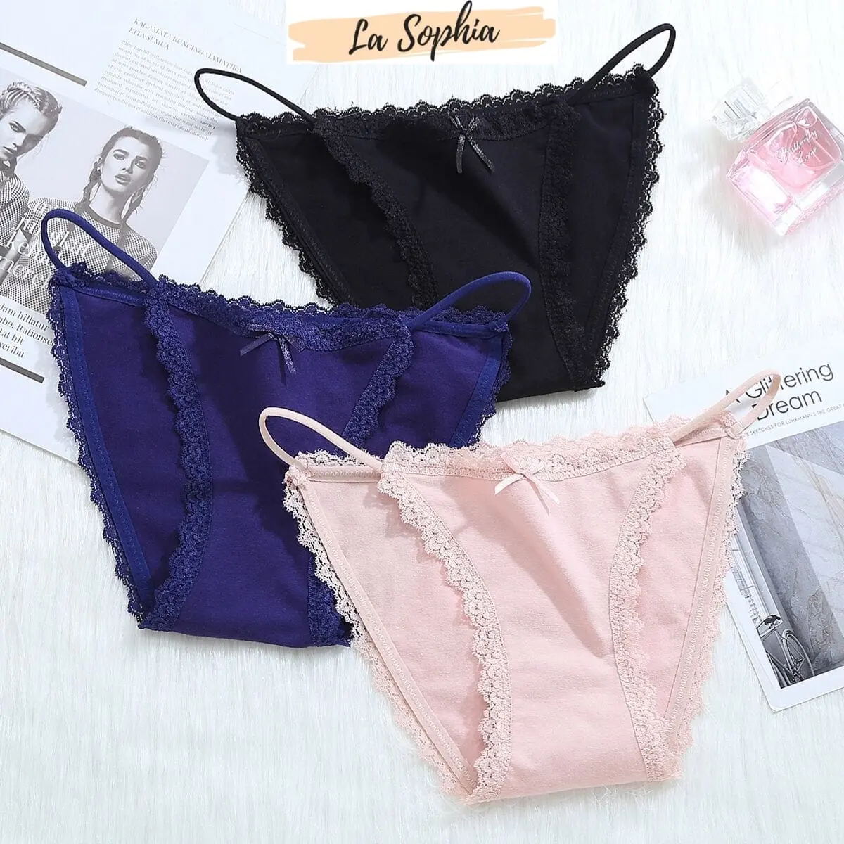 Celana Dalam Wanita Rendah Pita Tali Samping 075