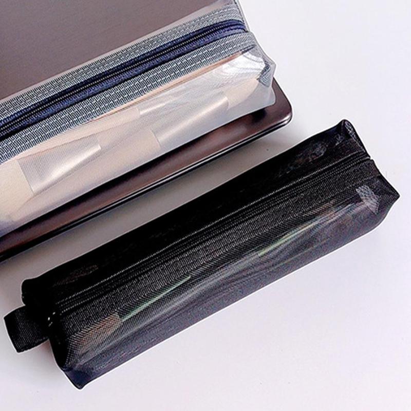 Black Mesh Cosmetic Bags Outdoor Black Zipper Bag Transparent Travel Organizer Large Capacity Comestic Bag 6