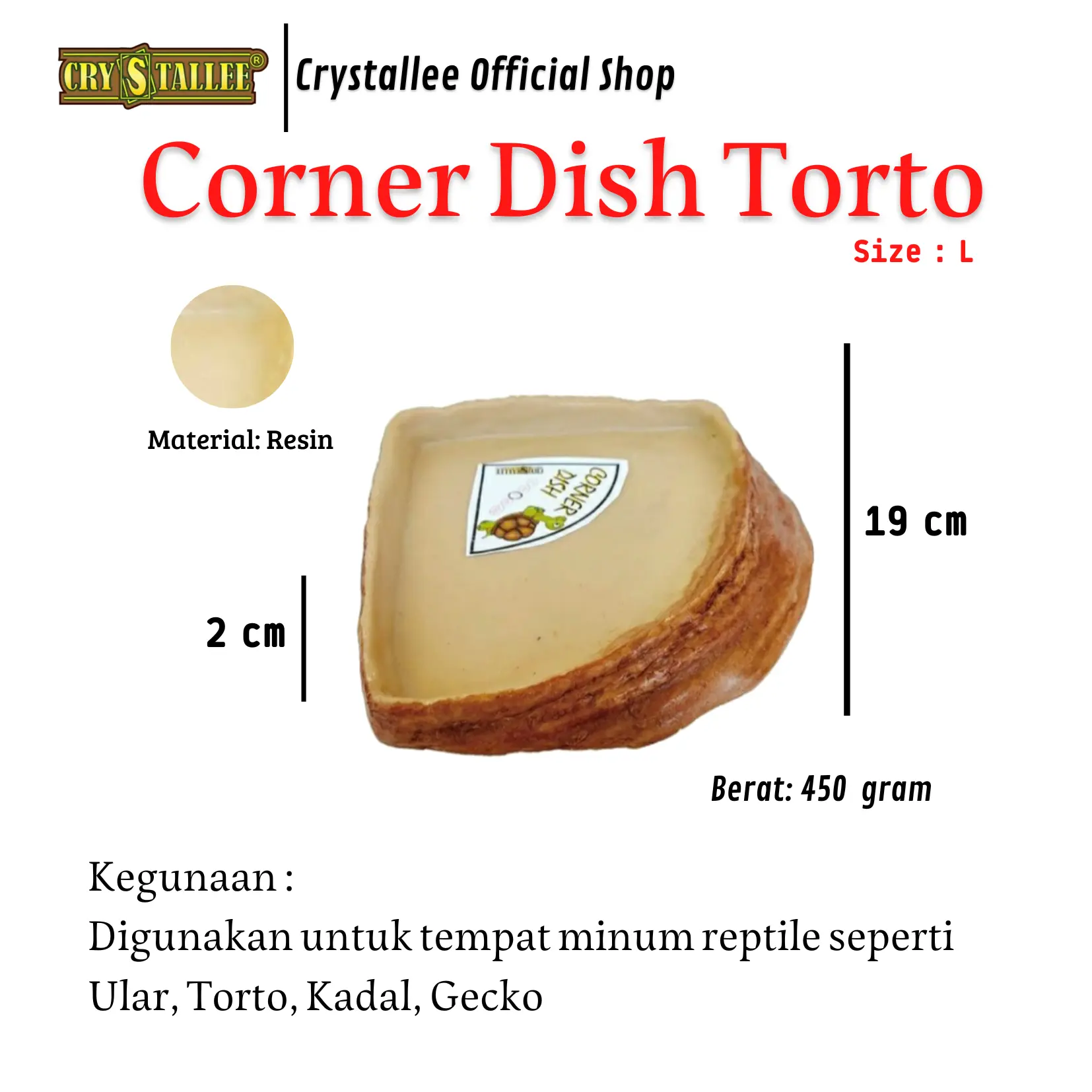 Crystallee Corner Dish Torto || Tempat makan seperempat lingkaran