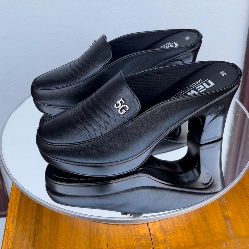 giày sục nữ cao gót 7p cho mẹ