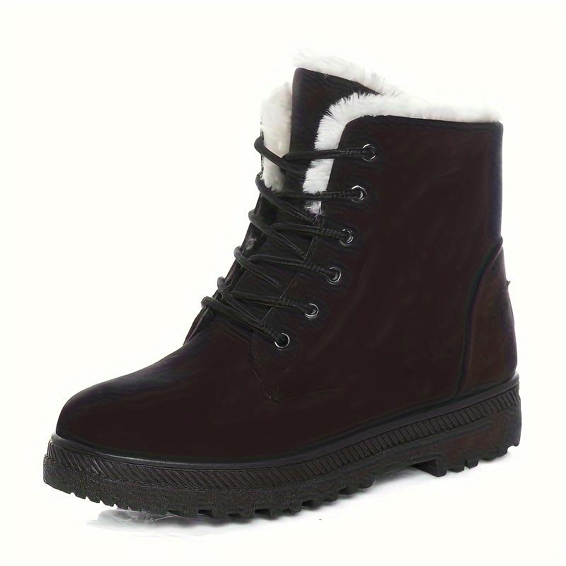 Winter Chic Ankle Snow Boots for Women - Ultra Warm Fur Lined, Breathable Fabric Insole, Durable Water Resistant Outdoor Footwear for Cold Weather 8
