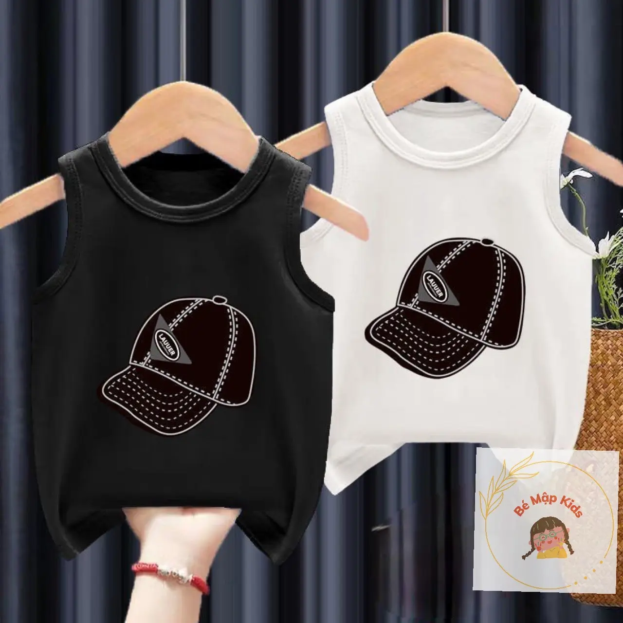 Áo ba lỗ hình mũ chất cotton đẹp cho bé trai