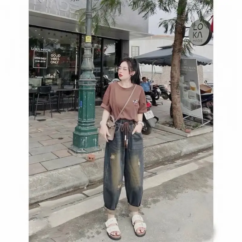 Quần Jeans Bò Nữ Dáng Beggy Thụng Chất Bò Mềm - Nữ Women 2