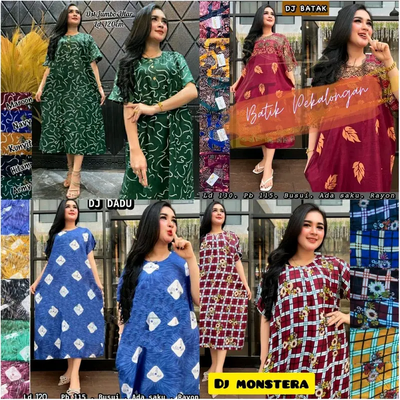 95.000 ribu = 3 pcs DASTER SUPER JUMBO Busui ( Rendom ) Rayon Motif Kancing Bumil 5