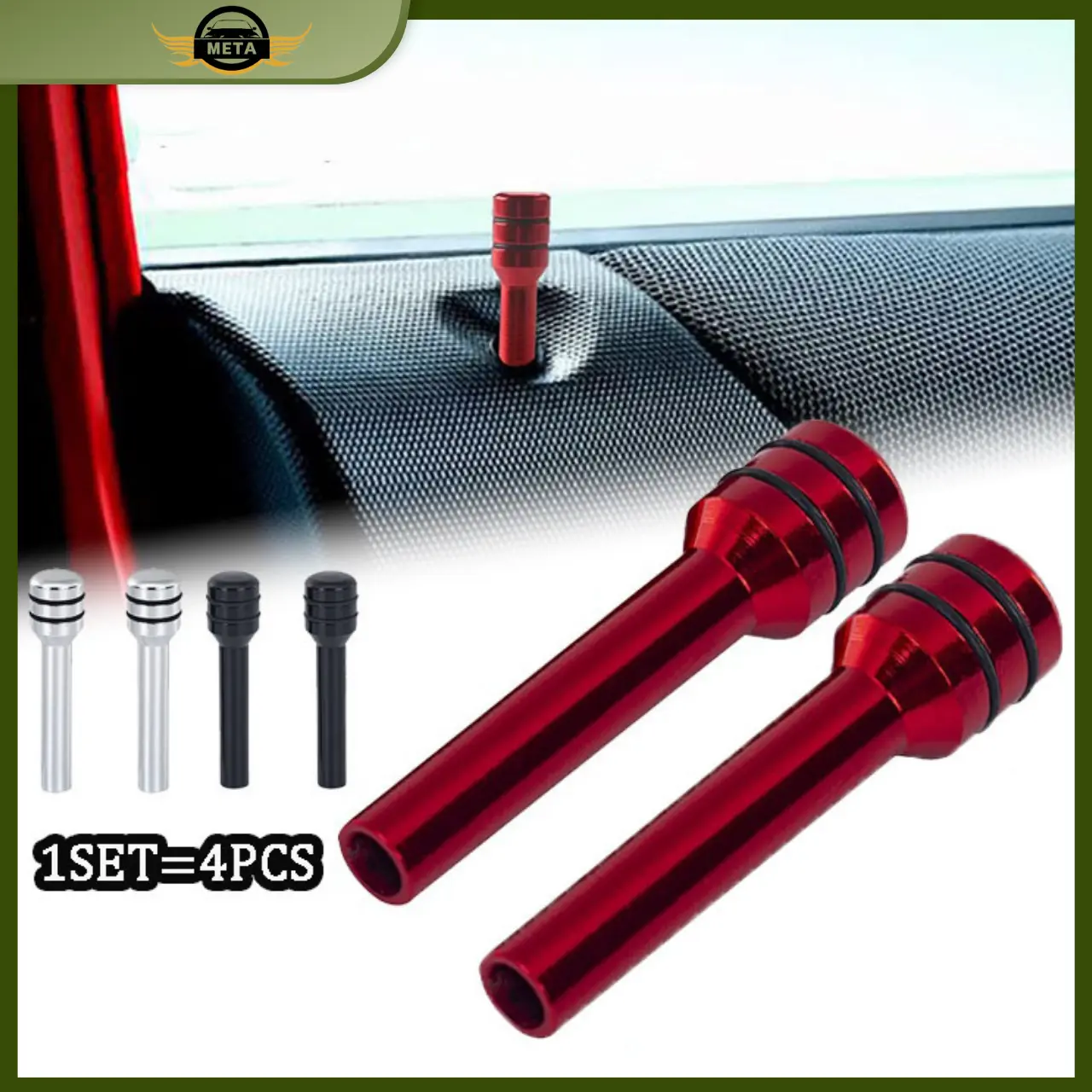 [Meta0] 4pcs Knop Kunci Mobil Universal  Knob Kunci Pintu Mobil Untuk Modifikasi Knob Pintu Mobil Car