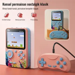 Konsol Retro Game Boy Portable G5 - 500+ Game Klasik Terpasang, Koneksi TV & Gamepad, Baterai 1000mAh, Dual Player Dengan Stick, Hadiah Ideali untuk Penggemar Game Retro & Hiburan Berdua