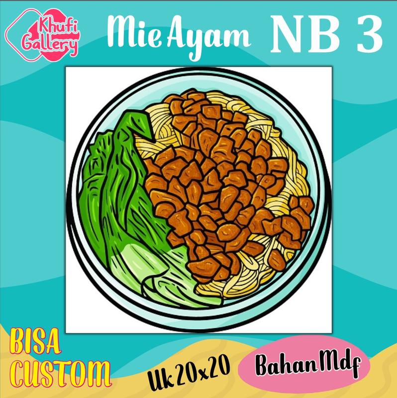 Khufi Gallery Hiasan Dinding Makanan Indonesia Mie Ayam 2