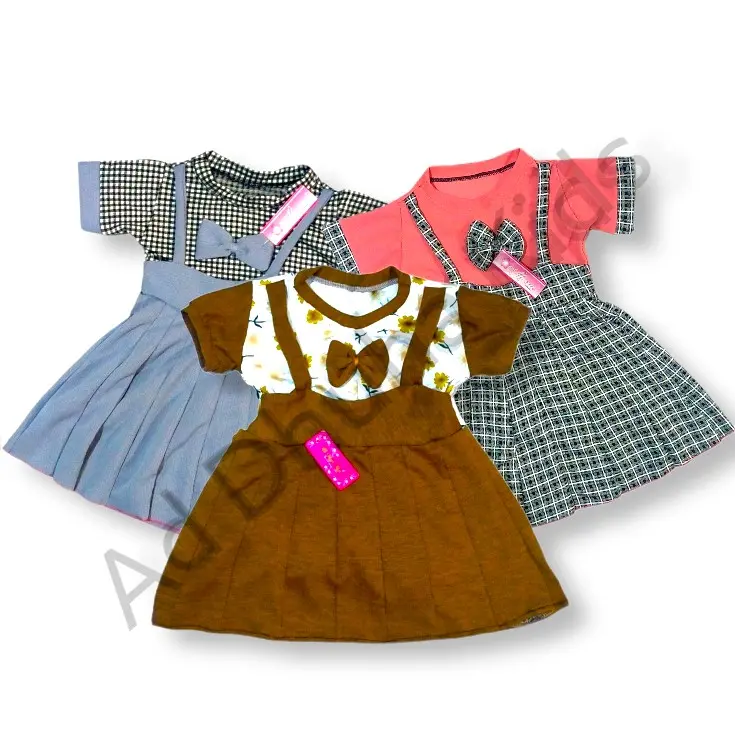 Baju Dress Anak perempuan Lucu 1 - 3 tahun Katun Bayi