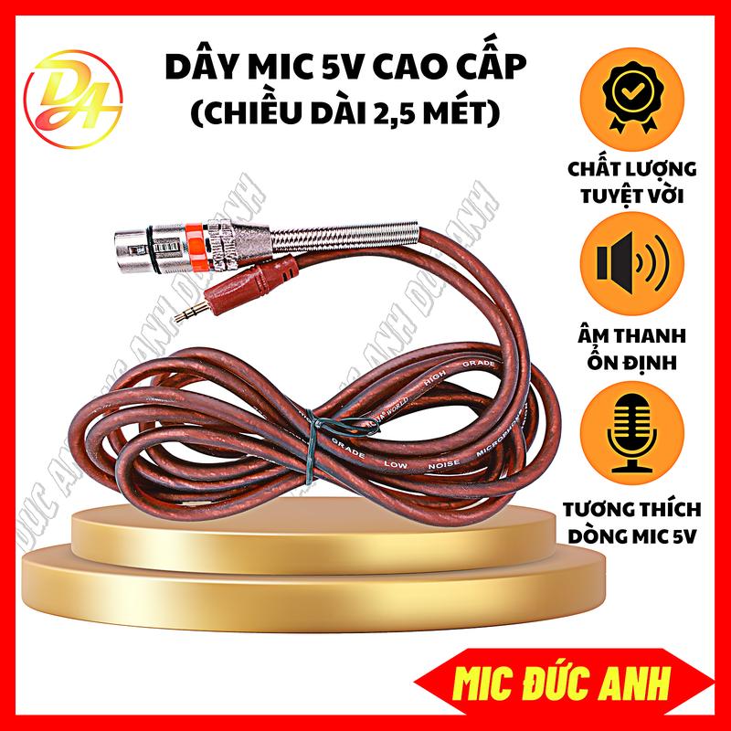 Dây Mic 3.5mm Dành Cho Các Dòng Mic Thu Âm Micro Livestream 5V Chống Nhiễu Tốt Phụ Kiện Âm Thanh Nghe Nhạc