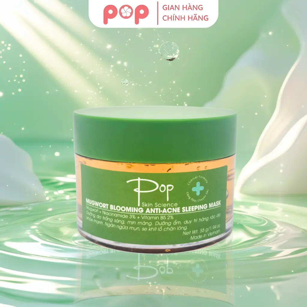 Mặt Nạ Ngủ Dưỡng Ẩm POP - Tinh chất Ngải Cứu - Hỗ Trợ Làm Dịu Da Mụn, Dưỡng Ẩm, Da Sáng Mịn - 55g