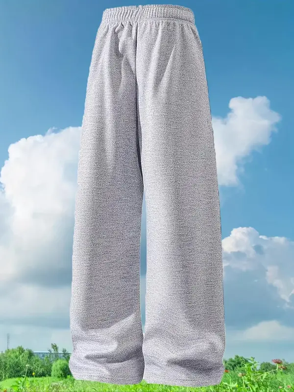 Men's Solid Drawstring Waist Sweatpants, Casual Comfy Breathable Jogger Pants for Daily Wear, Men's Trousers for All Seasons, Beige 7