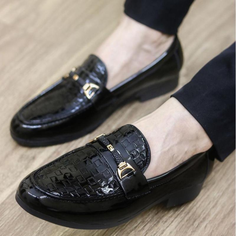 Giày lười nam thời trang cao cấp > Giày nam da bóng in caro tai khoá vàng sang trọng - full size 37-44 - Shoes 1